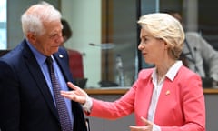 Josep Borrell and Ursula von der Leyen at a European Council summit in Brussels in June