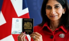 King Charles III UK passport<br>Home Secretary Suella Braverman with the new King Charles III UK passport, at the Home Office, central London. Picture date: Tuesday July 18, 2023. PA Photo. See PA story POLITICS Passport. Photo credit should read: Jordan Pettitt/PA Wire