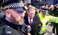 Keir Starmer was bundled into a police car after being heckled by protesters as he walked near the Houses of Parliament. 
Ally Mc Culladgh 
@culladgh