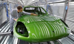 Porsche's production line in Leipzig, Germany