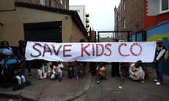 Save Kids Company banner outside charity