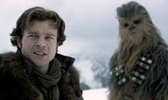 Alden Ehrenreich and Joonas Suotamo in Solo: A Star Wars Story.