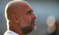 Pep Guardiola watches his team take on Celtic in a pre-season friendly at Chapel Hill, North Carolina.