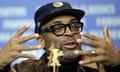 Fearing arms: Spike Lee at the Berlin film festival’s Chi-Raq press conference.