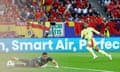 Ferran Torres slots the ball past Albania's despairing keeper Thomas Strakosha to open the scoring for Spain.