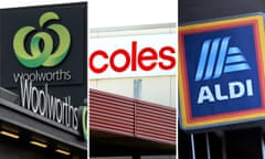 Tryptic showing Woolworths, Coles and Aldi logos