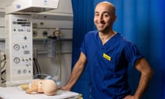 Saad Maida in a hospital simulation room.