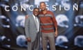 Dr Bennet Omalu and actor Will Smith at a photocall for the documentary Concussion.