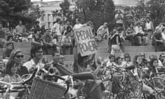 Democrats and Republicans addressed a pro-bicycle rally at Denver Civic Center in October 1972. 
