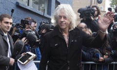 Irish musician Bob Geldof arrives at a west London studio to record the new Band Aid 30 single