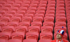 TOPSHOT - A Chile supporter waits in his seat for the start of the 2017 Confederations Cup semi-final football match between Portugal and Chile at the Kazan Arena in Kazan on June 28, 2017. / AFP PHOTO / Kirill KUDRYAVTSEVKIRILL KUDRYAVTSEV/AFP/Getty Images