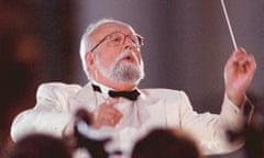 PENDERECKI<br>Polish composer Krzysztof Penderecki conducts his oratorio Seven Gates of Jerusalem in the large Courtyard of the Winter Palace in St.Petersburg, late Tuesday June 26, 2001. Penderecki , 68, is a prolific composer of a wide range of works, including operas, symphonies, religious and chamber scores. He has also conducted the Philharmonic orchestras of Berlin, Vienna, New York, Los Angeles and Munich. (AP Photo/ Dmitry Lovetsky)