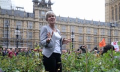 Kate Green pictured in 2019 outside the Houses of Parliament.