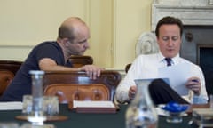 Steve Hilton in the cabinet room with David Cameron
