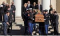 The casket of former US first lady Rosalynn Carter is carried out of the Atlanta church where a memorial service was held.