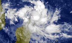 Satellite image of storm over Madagascar.