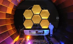 The mirrors of the James Webb space telescope, due to launch in October, undergo cryogenic testing.