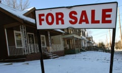 The front of a boarded up building in the Mount Pleasant section of Cleveland, Ohio, 25 January 2008. The area is filled with homes for sale or on the auction block. The city of Cleveland is the epicenter of the nation's home foreclosure crisis and is creating bad news for nearby homeowners and cities across the country because they lead to falling property values and increased crime. The mortgage crisis has created a new industry for developers buying foreclosed or auctioned homes at cheap prices, then reselling them for a profit.   AFP PHOTO/Timothy A. CLARY (Photo credit should read TIMOTHY A. CLARY/AFP/Getty Images) For Cities: Cleveland property