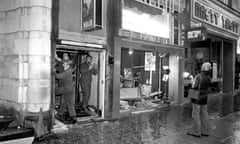 Birmingham Bomb Attacks<br>The damaged front of the Tavern in the Town bar in Birmingham after a bomb attack that killed at least 19 people and injured over 200.