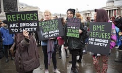 Sisters Uncut at a London protest against cuts to services.