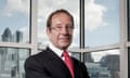 Richard Desmond<br>LONDON, UK- JULY 2010: Publisher and businessman Richard Desmond photographed at his office overlooking the City of London. Desmond owns Express Newspapers and Northern & Shell which publishes celebrity magazines such as OK! and New! plus several adult TV channels. In July 2010 Mr Desmond bought the UK television channel Five for a reported   100 million.