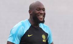 Romelu Lukaku pictured during an Internazionale training session before last month’s Champions League final.