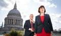 With the dome of St Paul’s Cathedral as their backstop Keir Starmer and  Rachel Reeves visit to London Stock Exchange Group last September