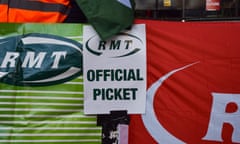 A rail strike picket at Euston station in London this month