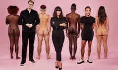 Dr Alex George, Anna Richardson, Yinka Bokinni and  models–  Naked Education.