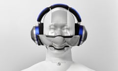 Dyson Zone air purifying headphones pictured on a dummy test head