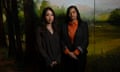 Dr Eveline Mu and Prof Jayashri Kulkarni in front of an artwork