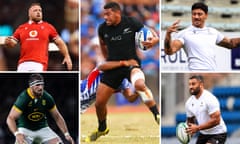 South Africa’s Jean Kleyn; Henry Thomas of Wales; Tonga’s Charles Piutau playing for New Zealand; and Ben Lam and Lima Sopoaga of Samoa