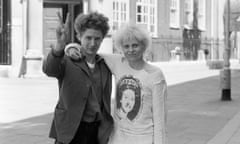 English punk rock band Sex Pistols<br>Punk rock group “Sex Pistols” manager Malcolm McLaren and friend designer Viviane Westwood seen here outside Bow Street Magistrate Court, after being remanded on bail for fighting. (Photo by Daily Mirror / Bill Kennedy/Mirrorpix/Mirrorpix via Getty Images)