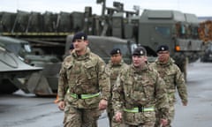 British soldiers and equipment in Estonia