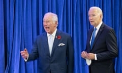 Then Prince Charles greets Joe Biden ahead of their bilateral meeting during the Cop26 summit in Scotland in 2021.