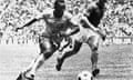 Pelé onfield in Brazil’s World Cup final against Italy in Mexico City in 1970.