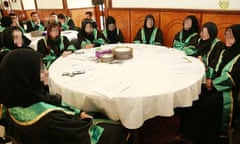 A group of female judges at a formal event in Afghanistan