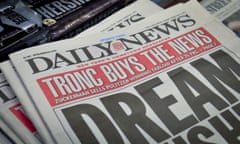 Daily News<br>A newsstand display copies of the Daily News, Tuesday Sept. 5, 2017, in New York. The tabloid newspaper has been acquired by Tronc, the publisher of the Los Angeles Times and The Chicago Tribune, in a deal announced Monday night, Sept. 4. . (AP Photo/Bebeto Matthews)