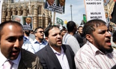 Protesters from Hizb ut-Tahrir Britain outside parliament in 2011