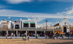 Spain, Andalucia Region, Cadiz Province, Sherry Triangle Area, Sanlucar de Barrameda, seaside restaurants on Bajo de Guia<br>JK8G5R Spain, Andalucia Region, Cadiz Province, Sherry Triangle Area, Sanlucar de Barrameda, seaside restaurants on Bajo de Guia