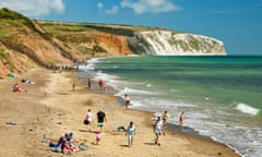 Island fling … Yaverland beach, on the Isle of Wight.