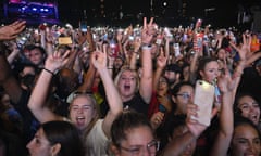 A crowd cheers at the 2019 Global Citizen Festival: Power The Movement in Central Park in Manhattan.