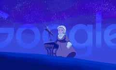 The Google doodle celebrating Caroline Herschel’s 266th birthday.