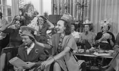 A group of women at a Tupperware party, circa 1955.