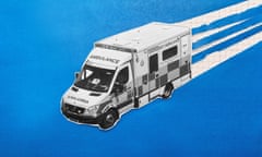 Illustration showing an ambulance
