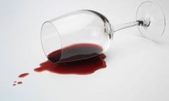 glass of spilt red wine