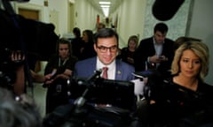 Justin Amash talks to reporters on Capitol Hill, in 2017