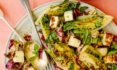 Gail Simmons’ grilled lettuce and halloumi salad with herby sherry vinaigrette.