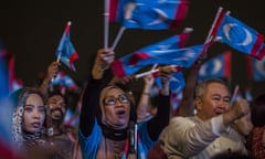 Supporters of Mahathir Mohamad attend an election campaign rally on 6 May in Kuala Lumpur, Malaysia. 