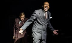 Lenny Henry (Arturo Ui) and Lucy Ellinson (Giri) in The Resistible Rise of Arturo Ui at the Donmar. Photo Helen Maybanks.